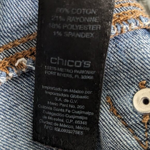Chicos Jeans Women's 00 XS (2) Blue SO SLIMMING Girlfriend Ankle Stretch Denim - Picture 12 of 15